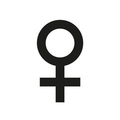 Gender symbol. Female gender icon. Isolated raster icon on white background.