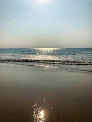 beach, palm trees and Andaman sea in Thailand on Phuket island