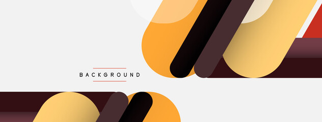 Overlapping round shapes and lines background. Vector illustration for wallpaper banner background or landing page