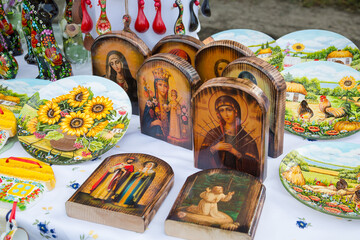 Petrykivka, Ukraina, shop decorative painting of the traditional Ukrainian ornamental folk art