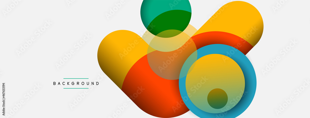 Poster vector round shapes circles minimal geometric background. vector illustration for wallpaper banner b