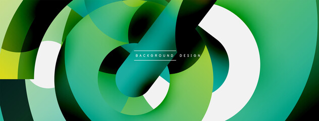 Round shapes circles and other geometric forms. Vector illustration for wallpaper banner background card or landing page