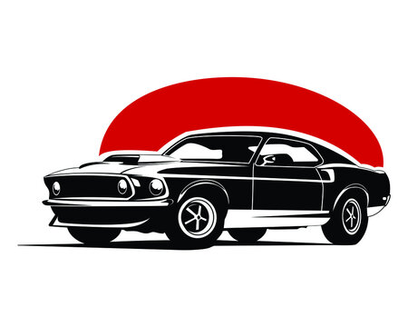 american muscle car illustration vector isolated