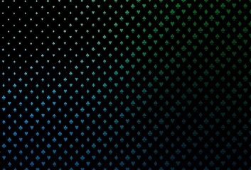 Dark blue, green vector pattern with symbol of cards.