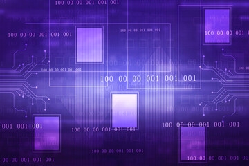 2d illustration abstract digital binary data on computer screen

