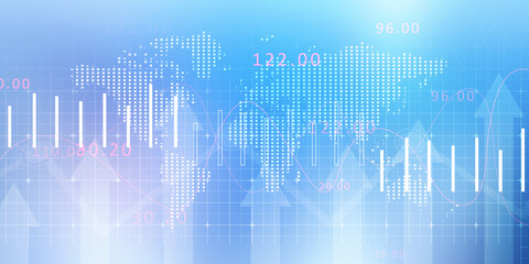 2d rendering Stock market online business concept. business Graph 