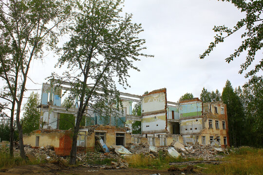 Building In Disrepair And Destroyed State