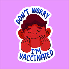 Cartoon vaccination campaign badge vector