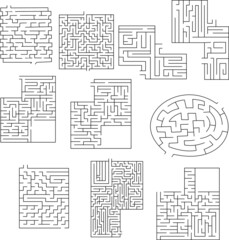 Children illustration, maze collection, children activities 