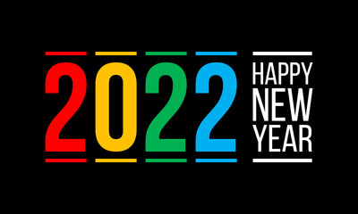 2022 happy new year poster or banner, social media post template, vector illustration