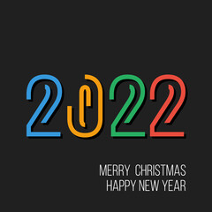 2022 happy new year poster or banner, social media post template, vector illustration