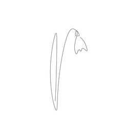 Spring flower background. Continuous line drawing. Vector illustration