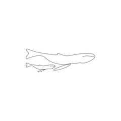 Whales on the ocean vector illustration