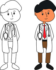 Children illustration about occupation , doctor