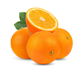 orange fruit isolated on white background. Full depth of field