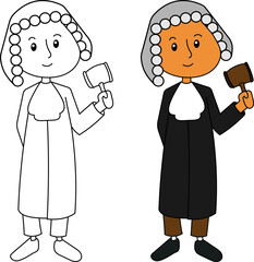 Children illustration about occupation , judge 
