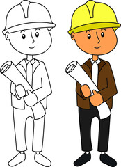 Children illustration about occupation , engineer 