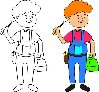 Children illustration about occupation , mechanic 
