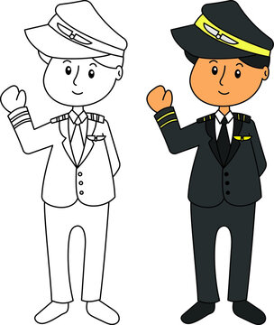 Children illustration about occupation , pilot