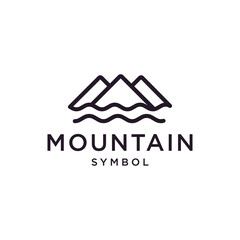 Vintage Mountain Sea Adventure Logo design template