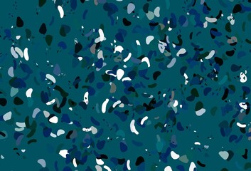 Light blue, green vector background with abstract forms.