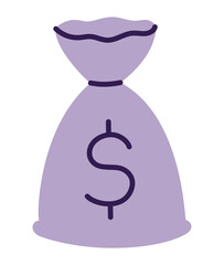 purple money bag