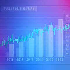 2d rendering Stock market online business concept. business Graph 