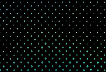 Dark green, yellow vector pattern with symbol of cards.