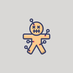 Cursed Voodoo Puppet Filled Outline Icon, Logo, and illustration