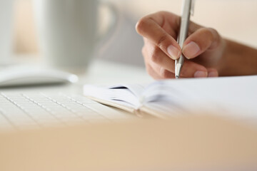 Open diary with clean page