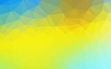 Light Blue, Yellow vector shining triangular background.