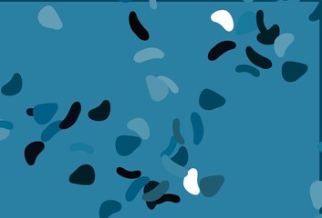 Light BLUE vector template with memphis shapes.