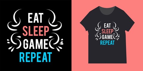 T-shirts and clothes in trendy design style with gamepad, typography. can be applied in the form of t-shirts, posters and other print media