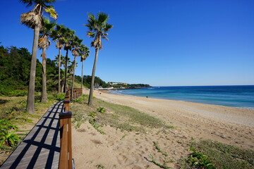 a wonderful seaside landscape with blue sea and sky 