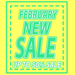 February sale template design illistrations