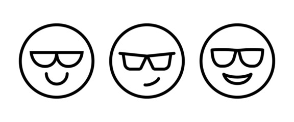 Handsome Expression, Sunglasses, Cute Sunglasses With Cool Chat face icon emoji