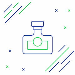 Obraz premium Line Alcohol drink Rum bottle icon isolated on white background. Colorful outline concept. Vector