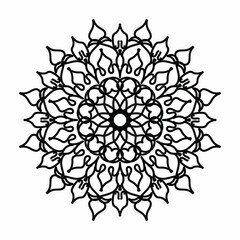 Mandala pattern black and white good mood