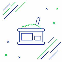 Line Tin can with caviar icon isolated on white background. Colorful outline concept. Vector