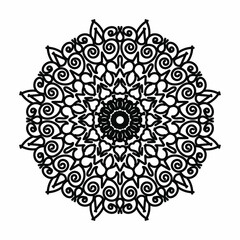 Mandala pattern black and white good mood