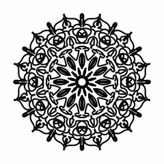 Mandala pattern black and white good mood