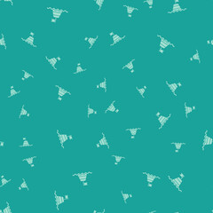 Green Floating buoy on the sea icon isolated seamless pattern on green background. Vector