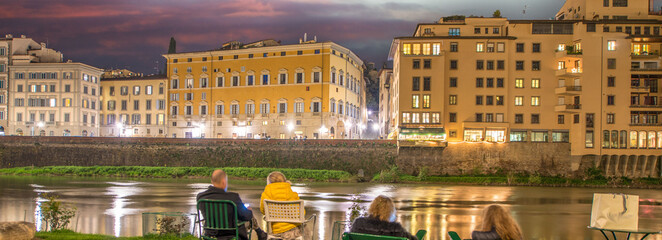Florence architecture at dusk