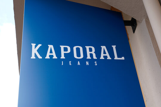 Kaporal jeans sign logo and brand text on facade shop of fashion clothing store