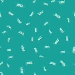 Green Washing under 50 degrees celsius icon isolated seamless pattern on green background. Temperature wash. Vector