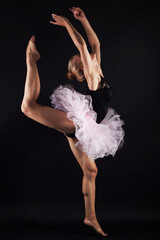 beautiful dancing ballet girl. beauty jumping young woman © eugenepartyzan