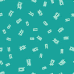 Green Information icon isolated seamless pattern on green background. Vector