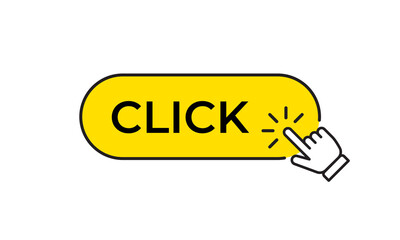 Click button template with hand pointer