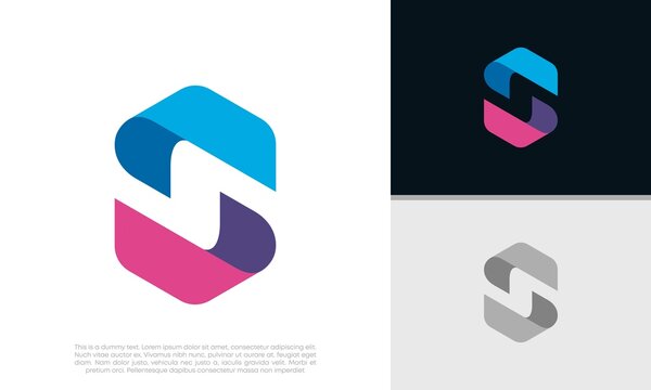 nitials S logo design. Initial Letter Logo. Innovative high tech logo template. 