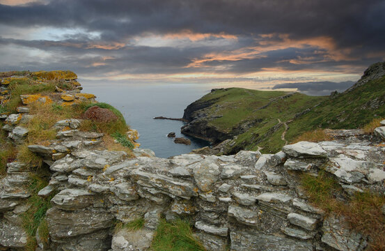 view from Tintagel Castle in Cornwall